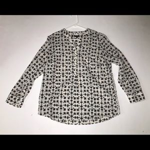Talbots Long Sleeve Pullover Key Pattern Top Sz LP